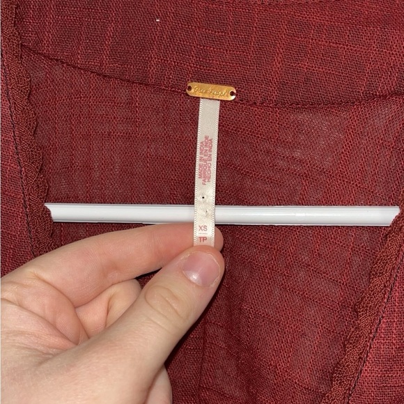 Free People Embroidered Kizzy Floral Tie Top Xs Bohemian Cottagecore - Picture 4 of 8